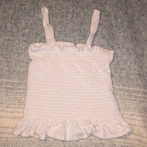 Simple white scrunch tank